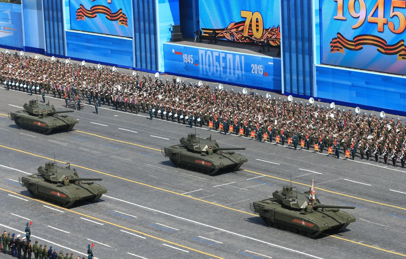 Photo wallpaper the city, holiday, victory day, Moscow, parade, red square, armor, battle tank