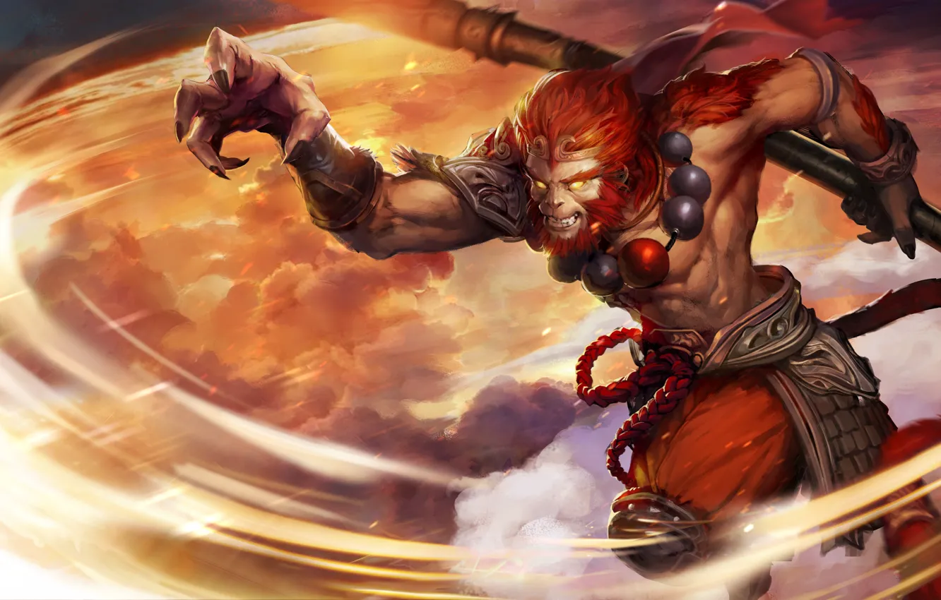 Photo wallpaper art, Monkey King, Six Eared Macaque, Heroes of Newerth, moba