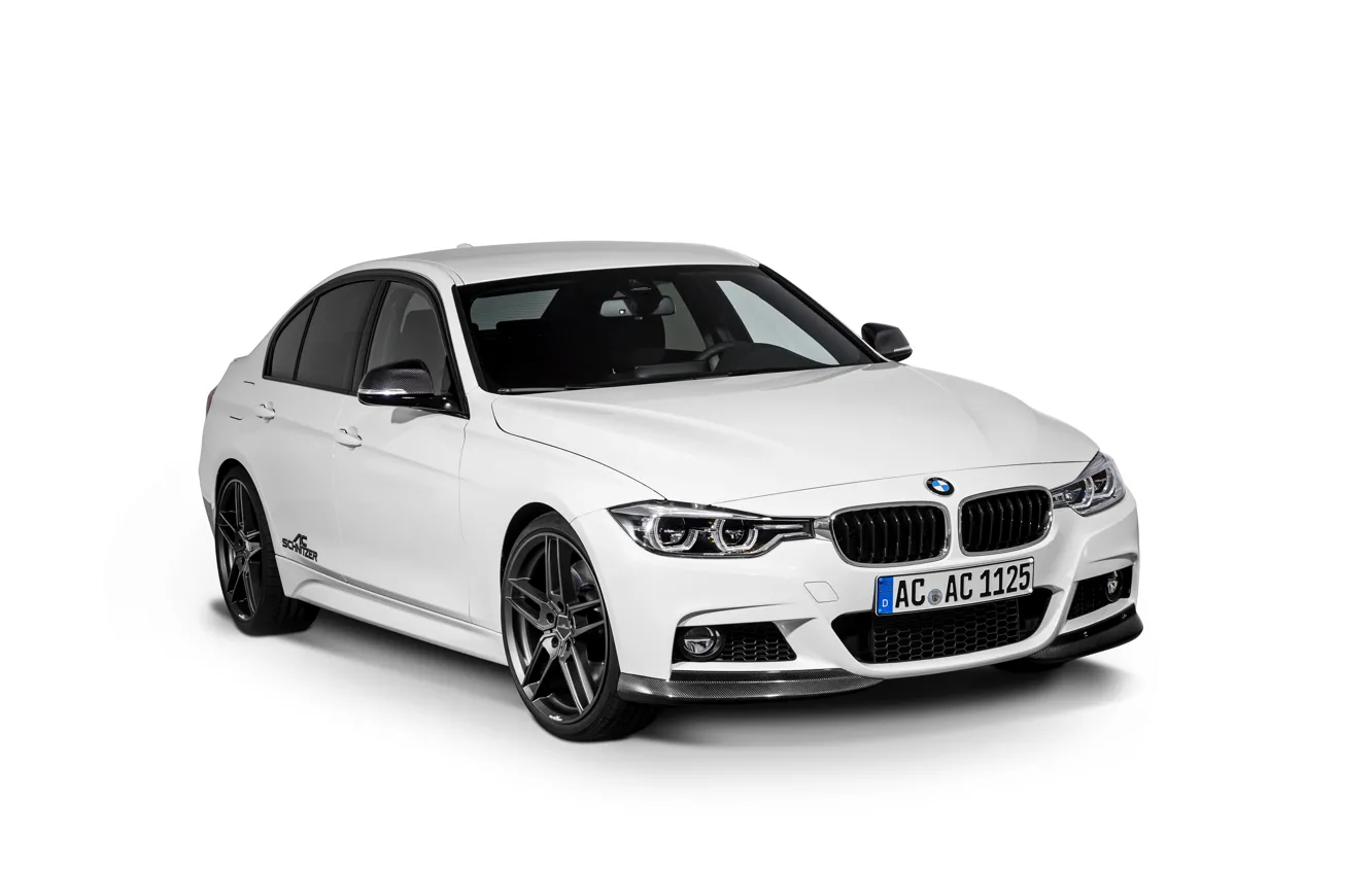 Photo wallpaper BMW, BMW, white background, sedan, F30, AC Schnitzer, 3-Series