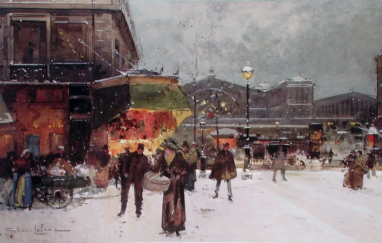 Photo wallpaper winter, snow, Paris, EUGENE GALIEN-LALOUE