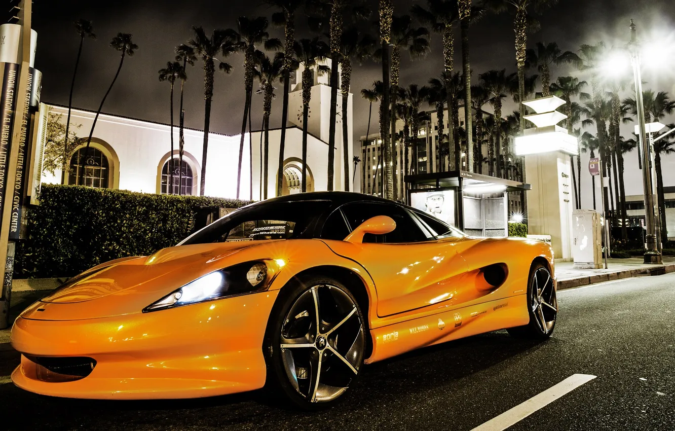 Photo wallpaper Concept, orange, the city, the concept, supercar, Vision, SZR