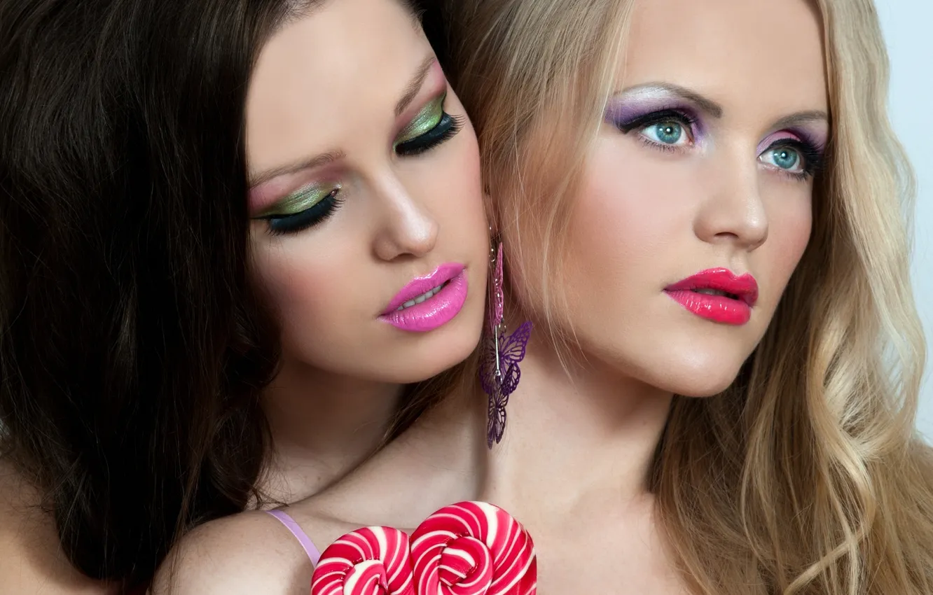 Wallpaper women, blonde, makeup for mobile and desktop