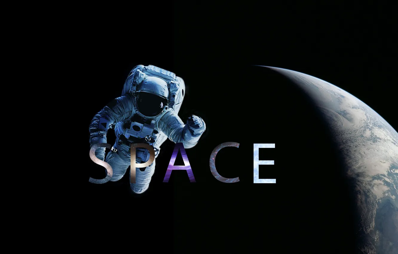 Photo wallpaper Space, Earth, Astronaut, Space, Cosmos, Open space