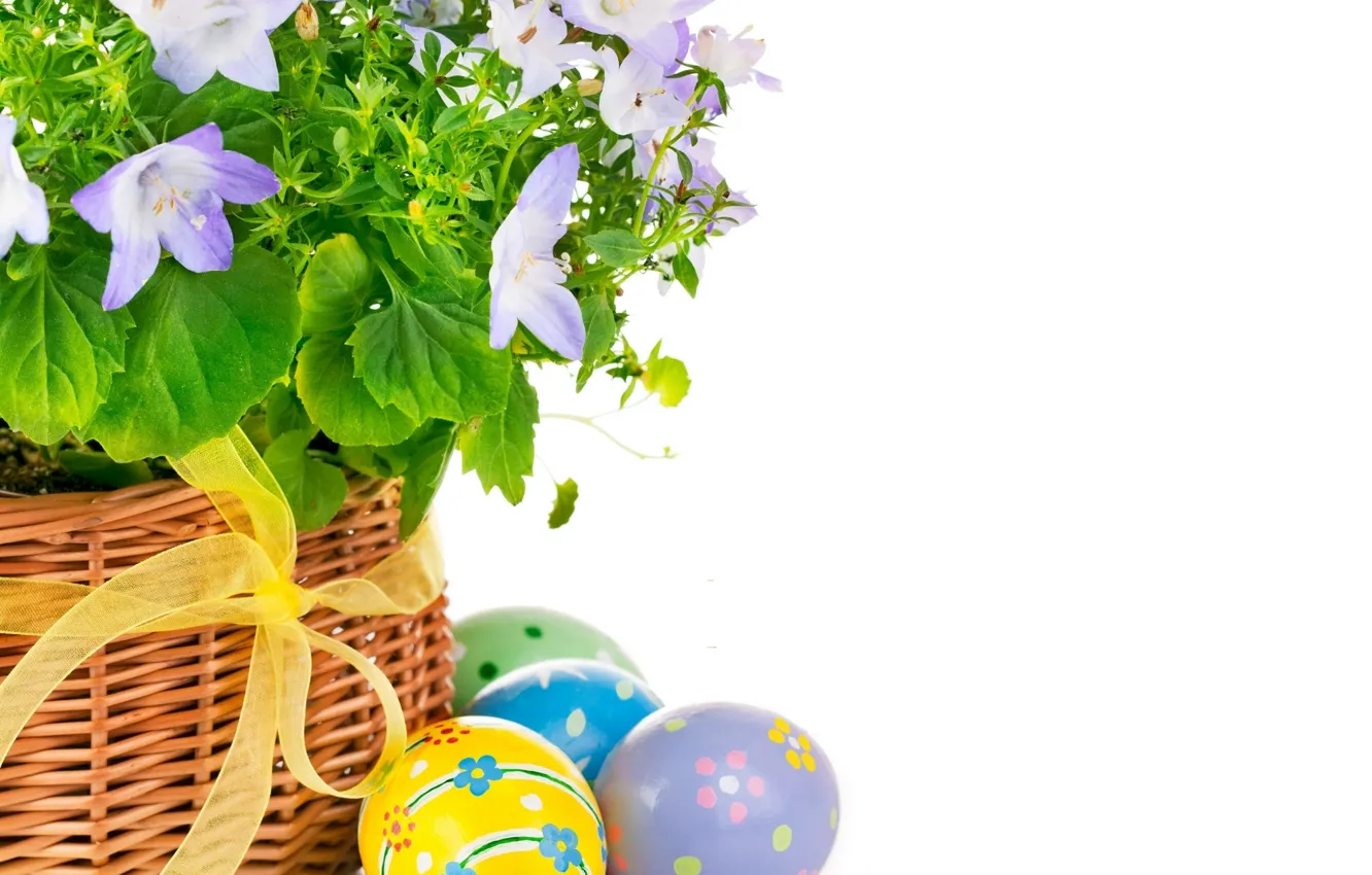 Photo wallpaper flowers, eggs, Easter, Easter