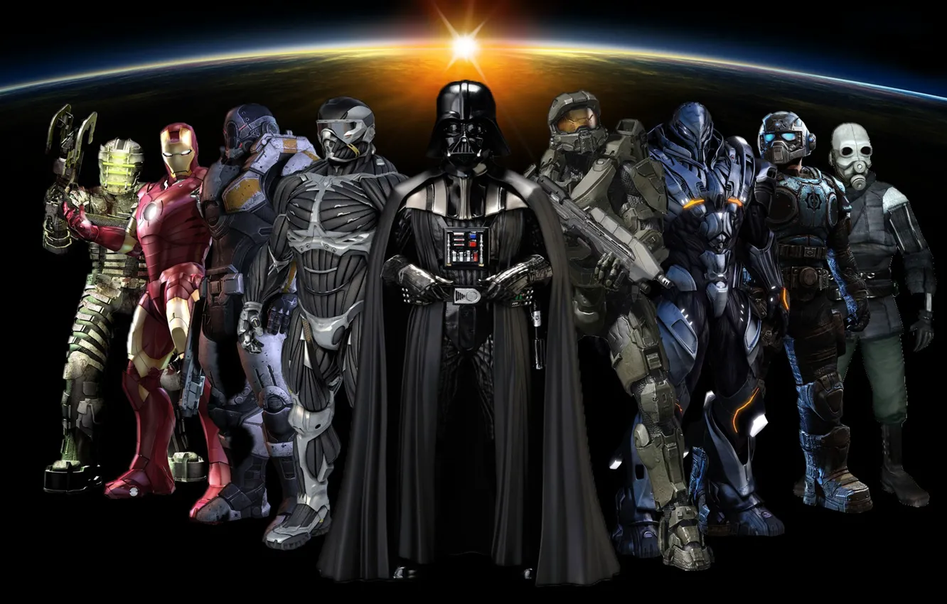 Photo wallpaper Star Wars, Crysis, Darth Vader, Halo, Space, Half Life, Hunter, Dead Space