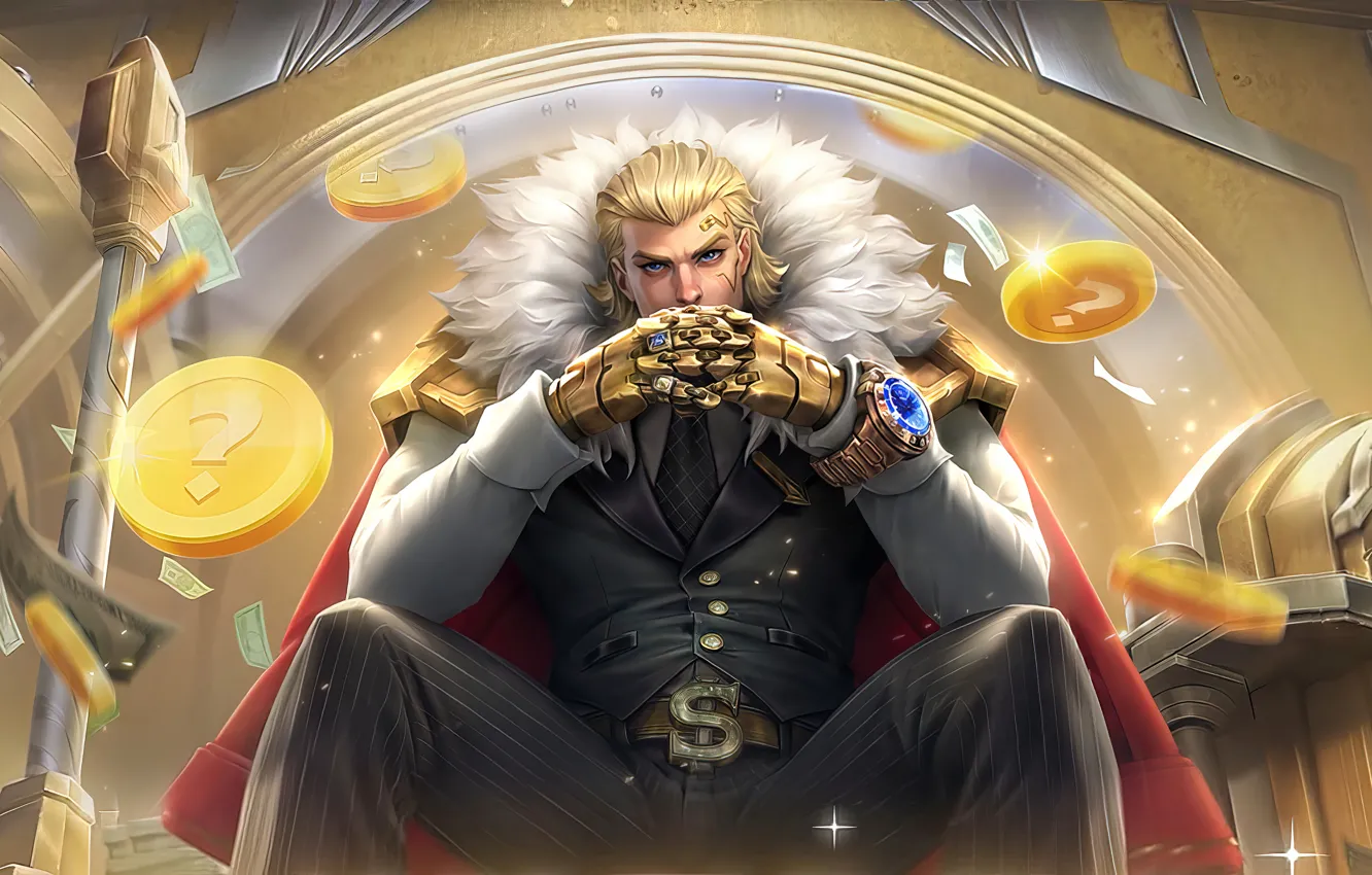 Photo wallpaper money, male, Mobile Legends: Bang Bang!, Tigreal