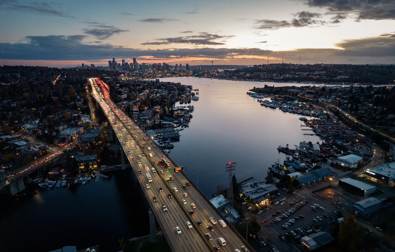 Photo wallpaper Washington, USA, Bird's-eye view