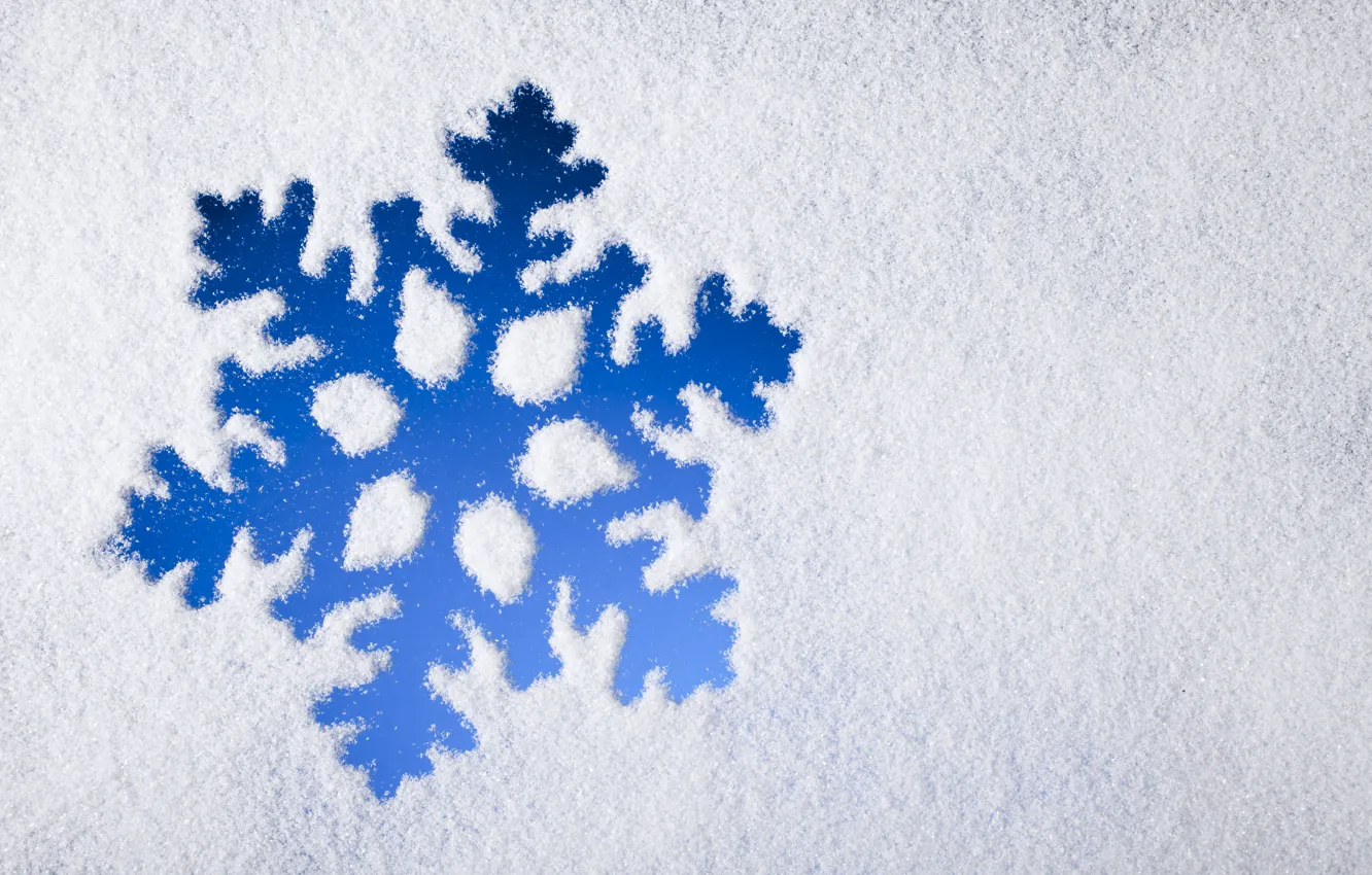 Photo wallpaper winter, snow, blue, snowflake, winter, snow