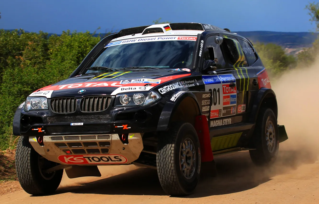 Photo wallpaper black, lights, BMW, grille, The hood, SUV, the front, Rally