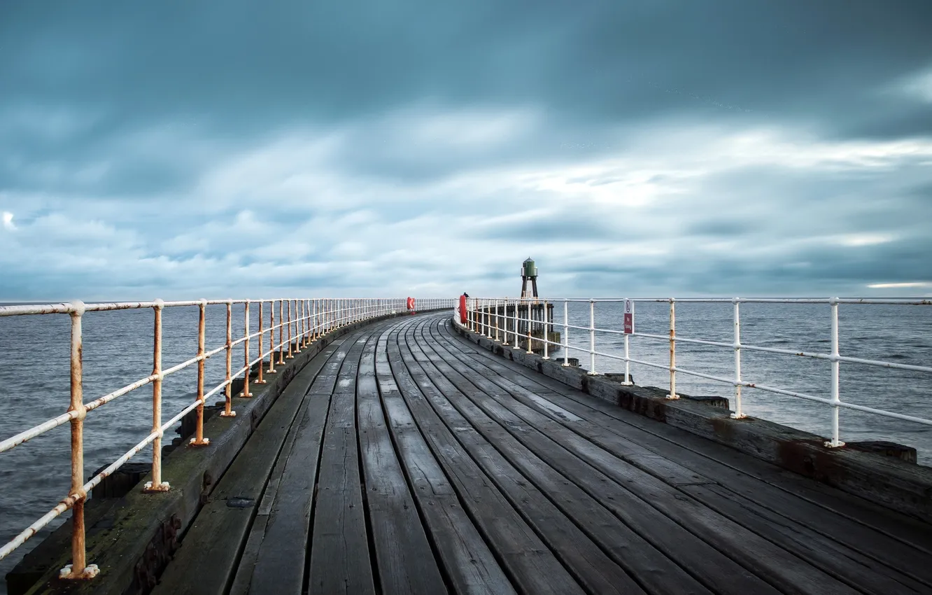 Photo wallpaper sea, landscape, bridge