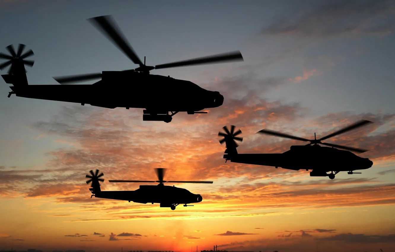 Photo wallpaper Boeing, U.S. Air Force, U.S. Army, attack helicopter, Boeing AH-64D Apache