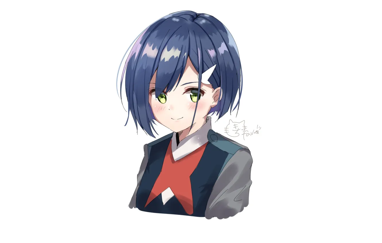 Photo wallpaper portrait, white background, Ichigo, Signature, Darling In The Frankxx, Cute in France