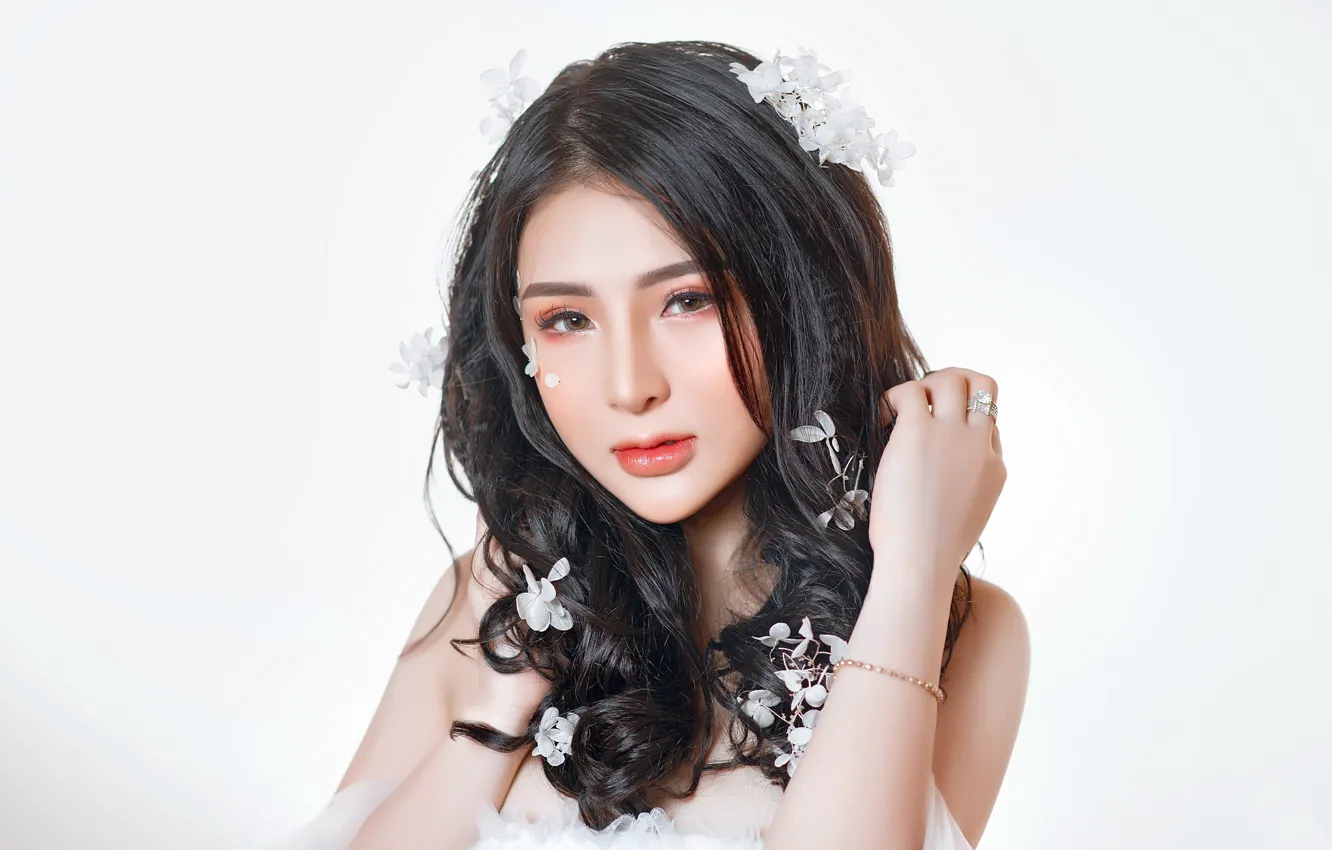 Photo wallpaper girl, portrait, Asian