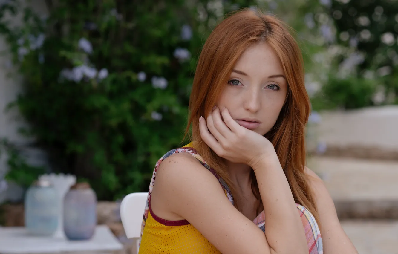 Photo wallpaper girl, model, red, red, beauty, girls, model, Natalie