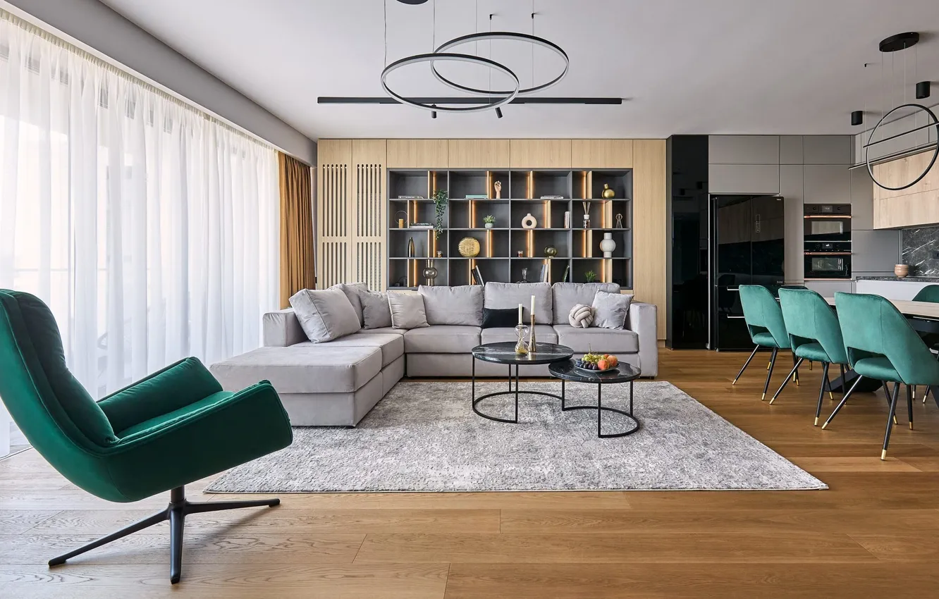 Photo wallpaper design, style, interior, kitchen, living room, dining room