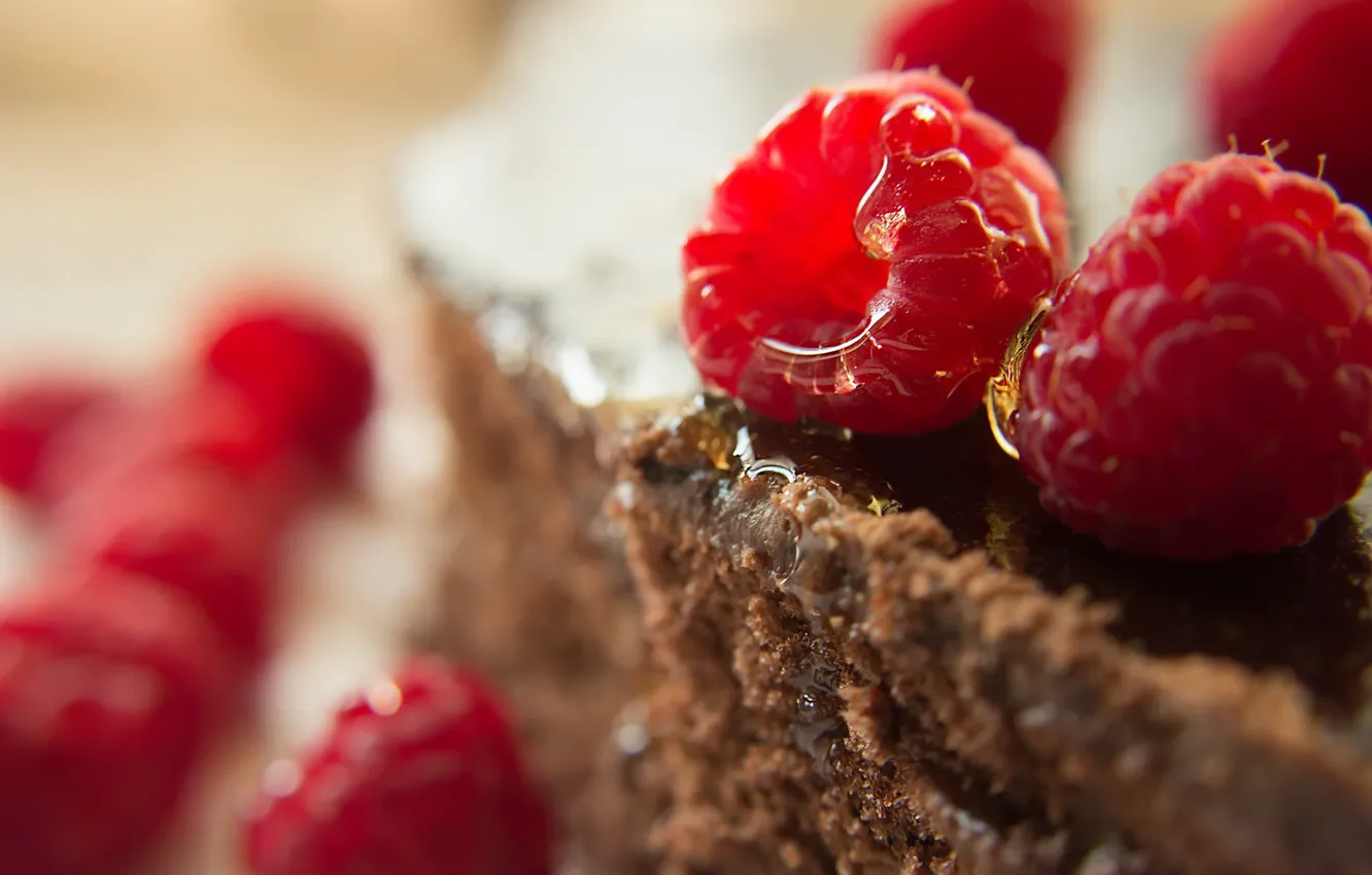 Photo wallpaper berries, raspberry, cake