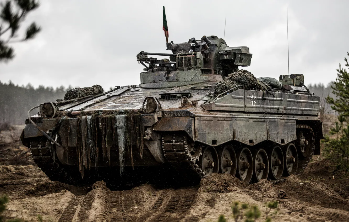 Photo wallpaper combat, Marder, infantry machine