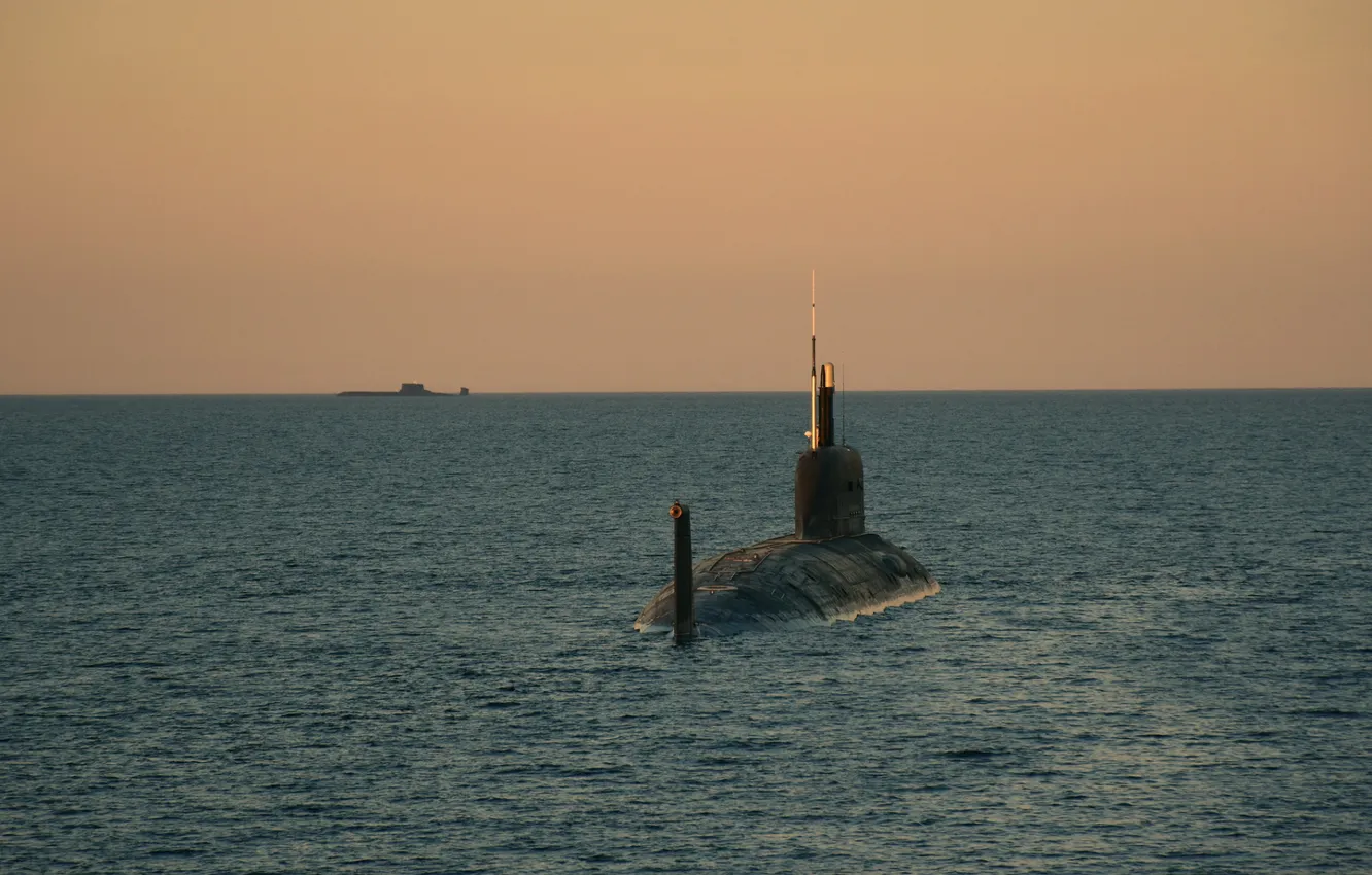 Photo wallpaper shark, submarine, atomic, ash