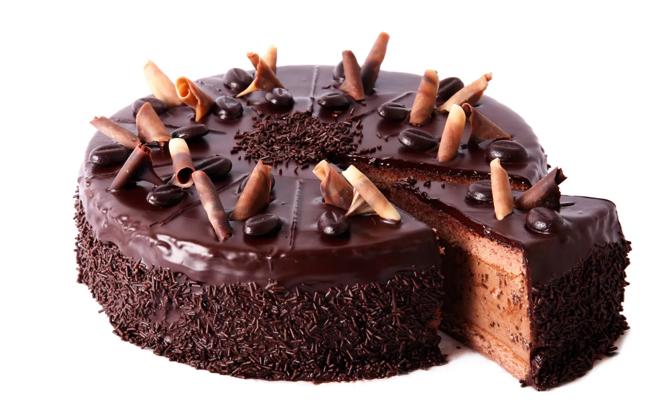 Photo wallpaper food, cake, cream, dessert, sweet, coffee, chips, coffee beans