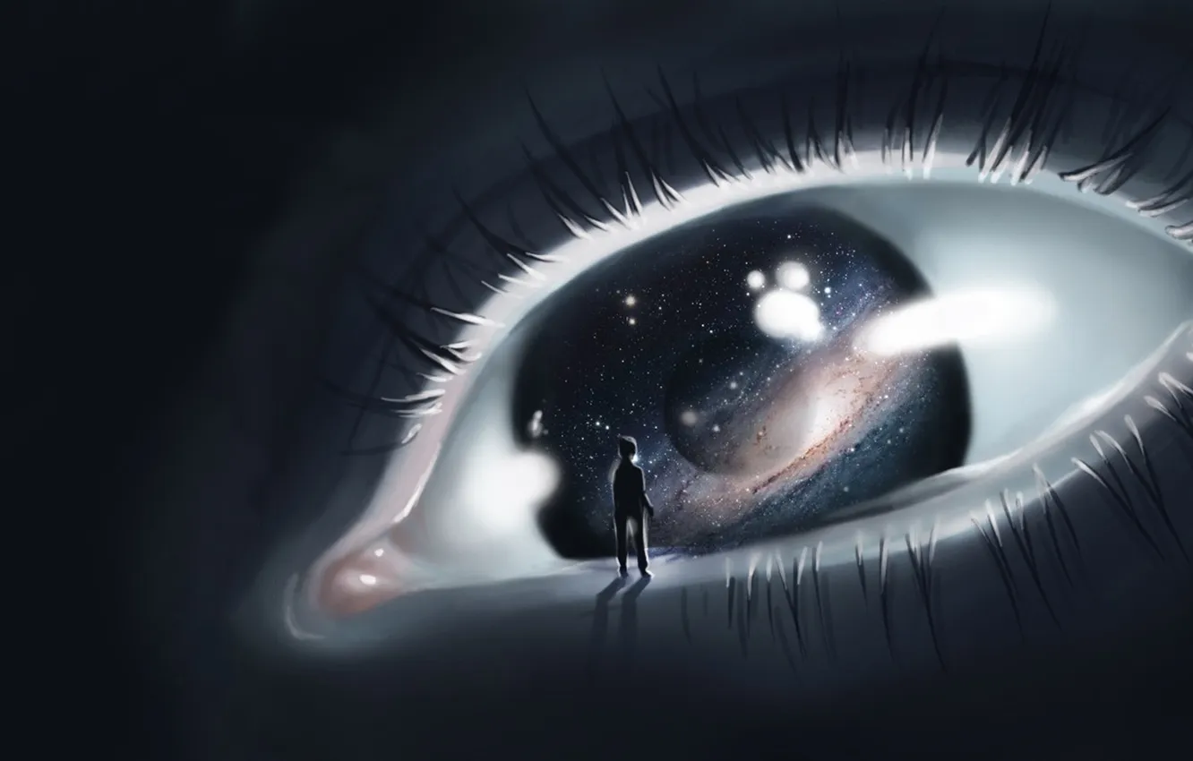 Photo wallpaper eyes, stars, the universe, people