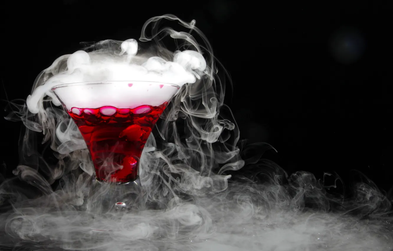 Photo wallpaper red, drink, cocktail, dry-ice