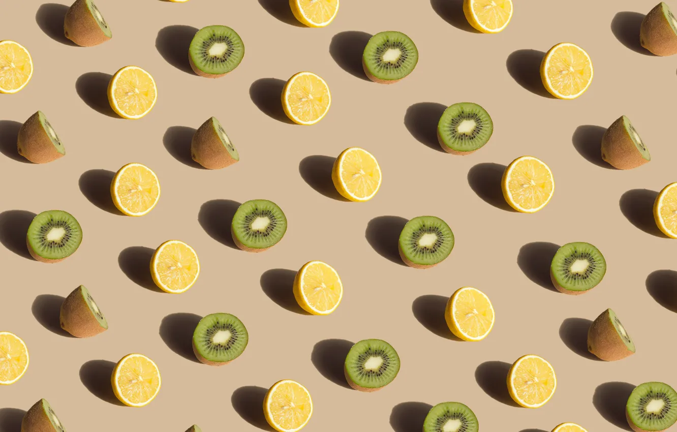 Photo wallpaper lemon, food, kiwi, citrus, fruit