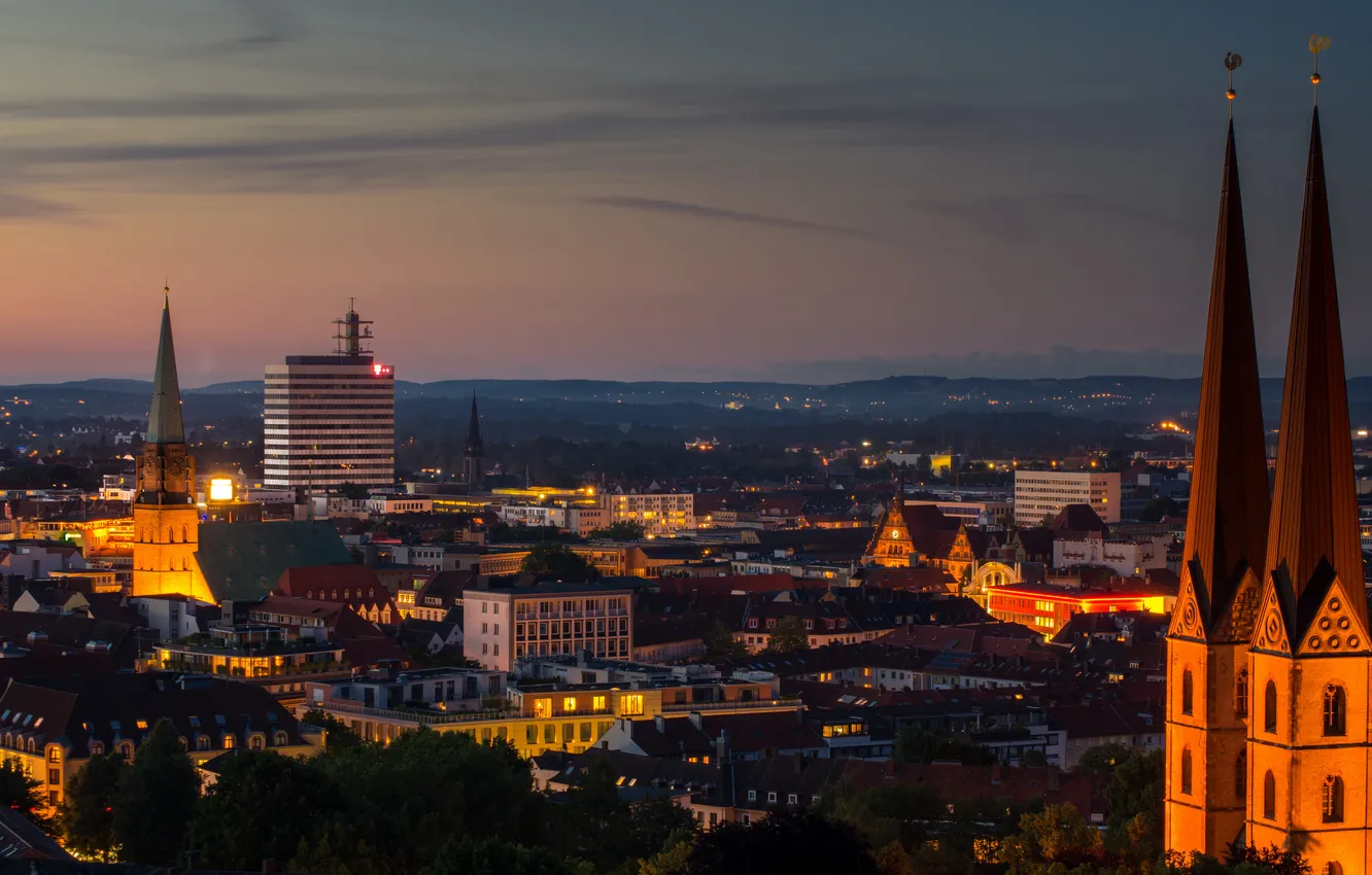 Photo wallpaper night, the city, photo, home, Germany, Sparrenburg castle