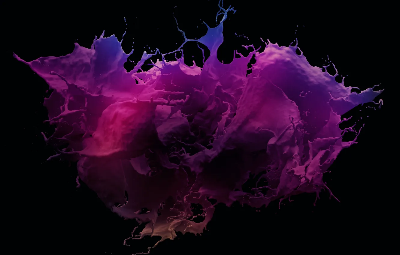 Photo wallpaper purple, water, drops, squirt, life