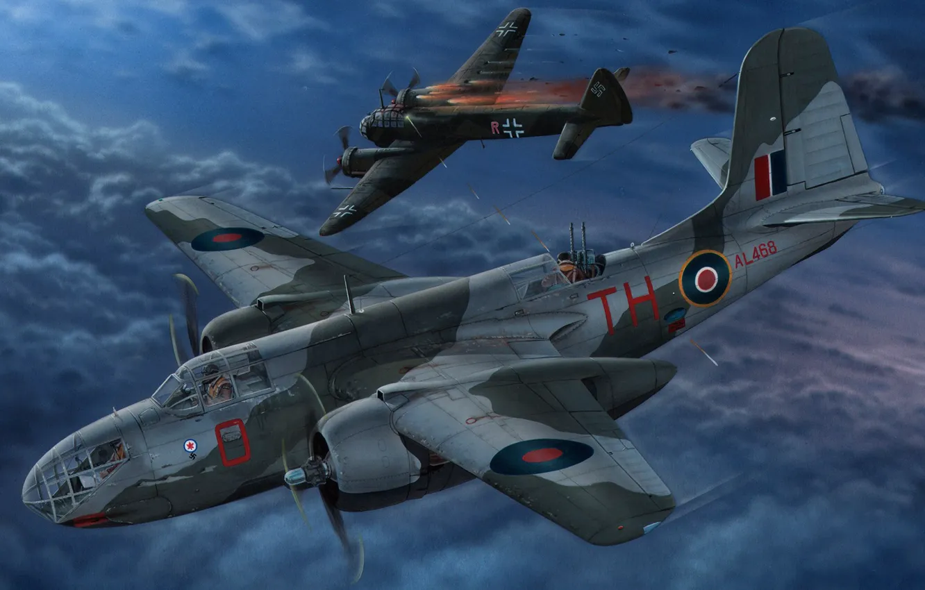 Photo wallpaper Douglas, RAF, night fighter, torpedo, Havoc, A-20, Royal air force UK, DB-7B