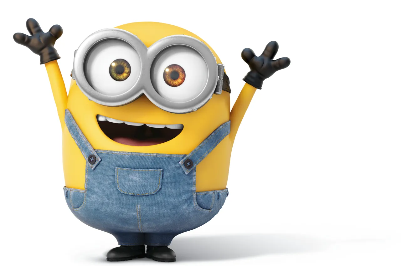 Photo wallpaper happy, look, minions, Bob