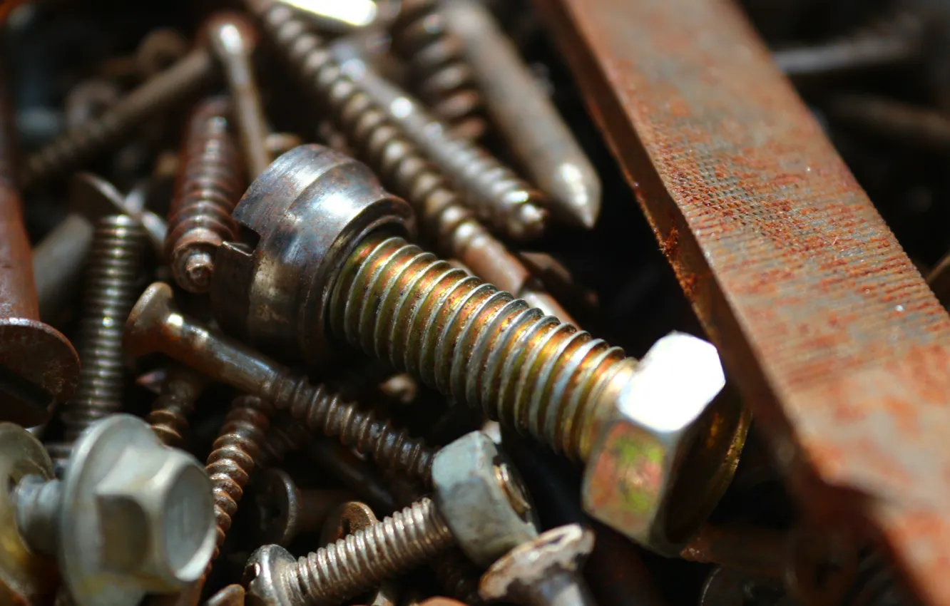 Photo wallpaper bolt, texture, tool