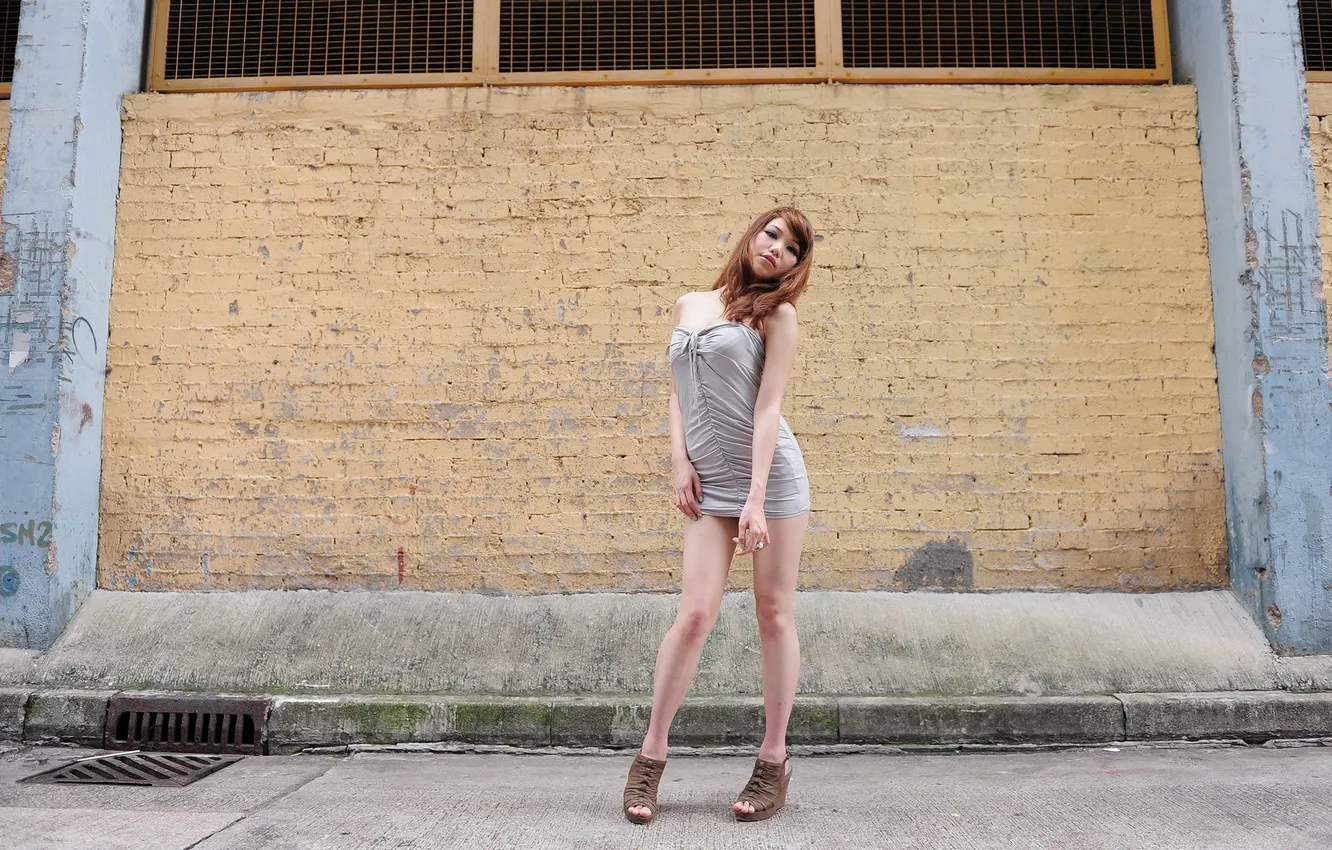 Photo wallpaper girl, pose, Asian