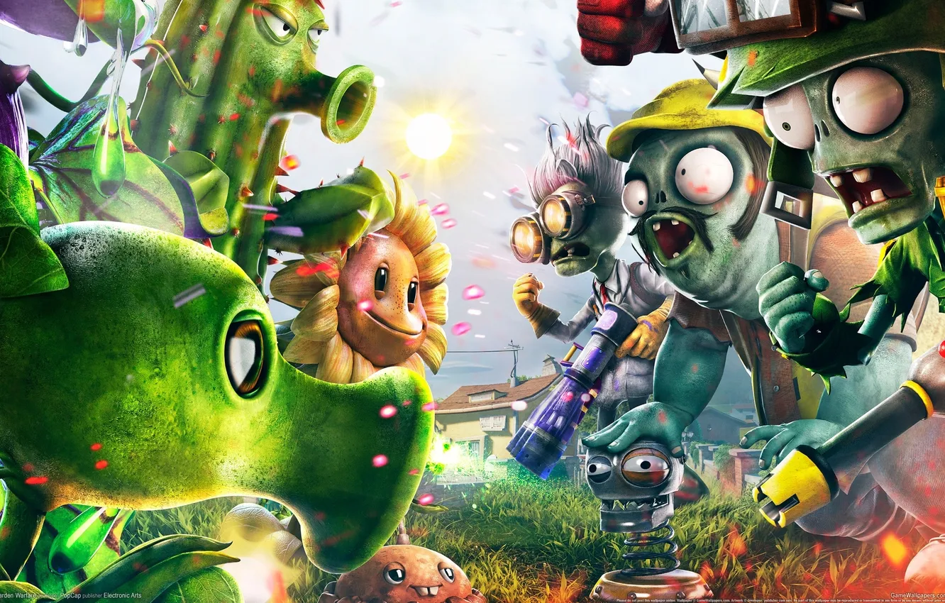 Photo wallpaper zombies, Electronic Arts, plants, PopCap, Plants vs. Zombies:Garden Wafare