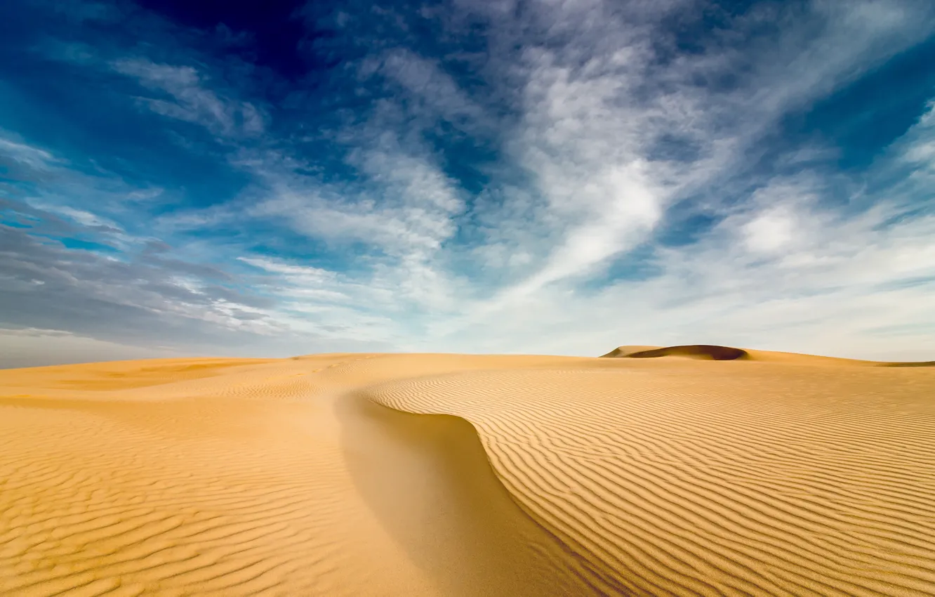 Photo wallpaper sky, desert, clouds, sand