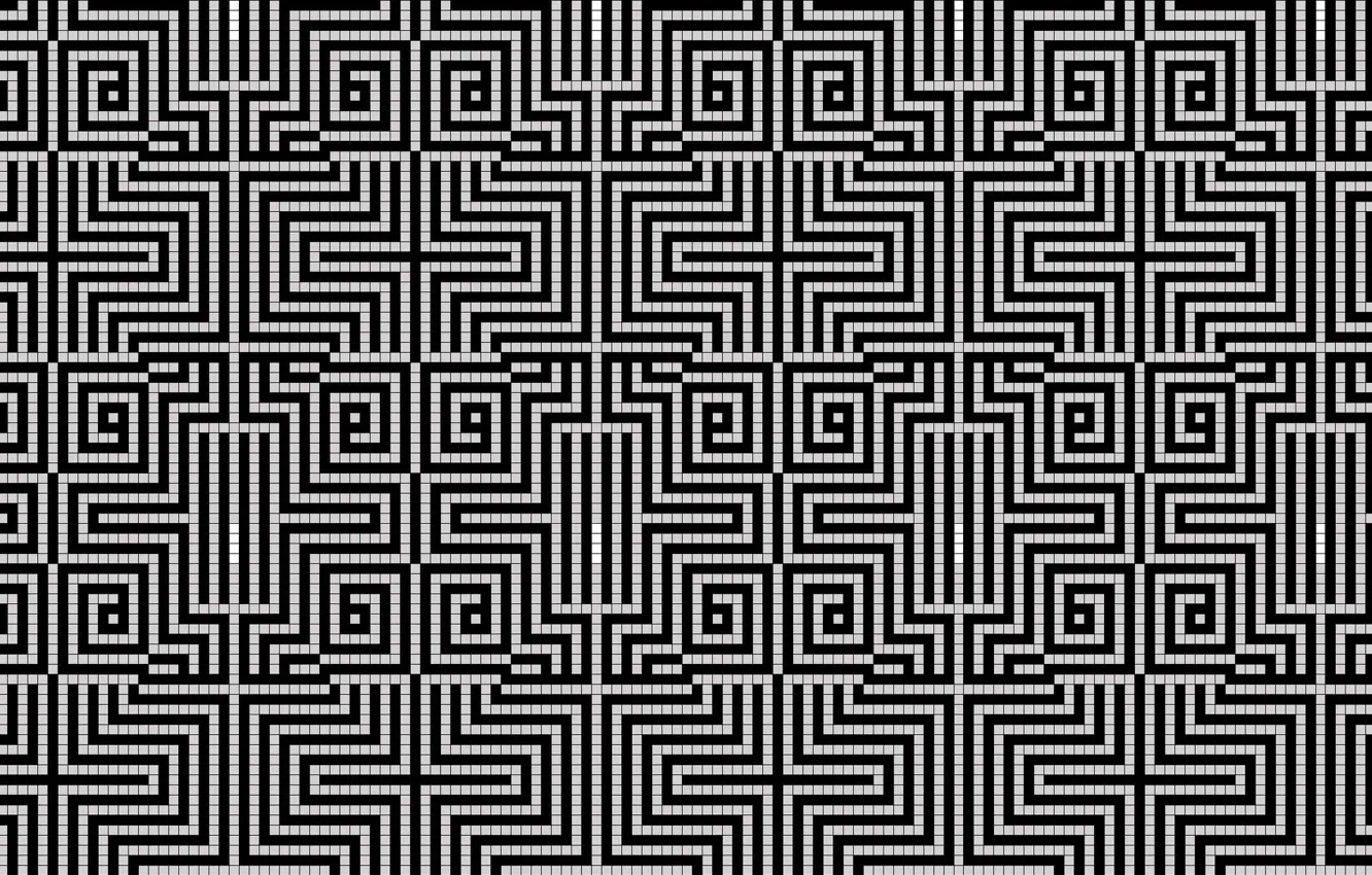 Photo wallpaper pattern, white, black, cell