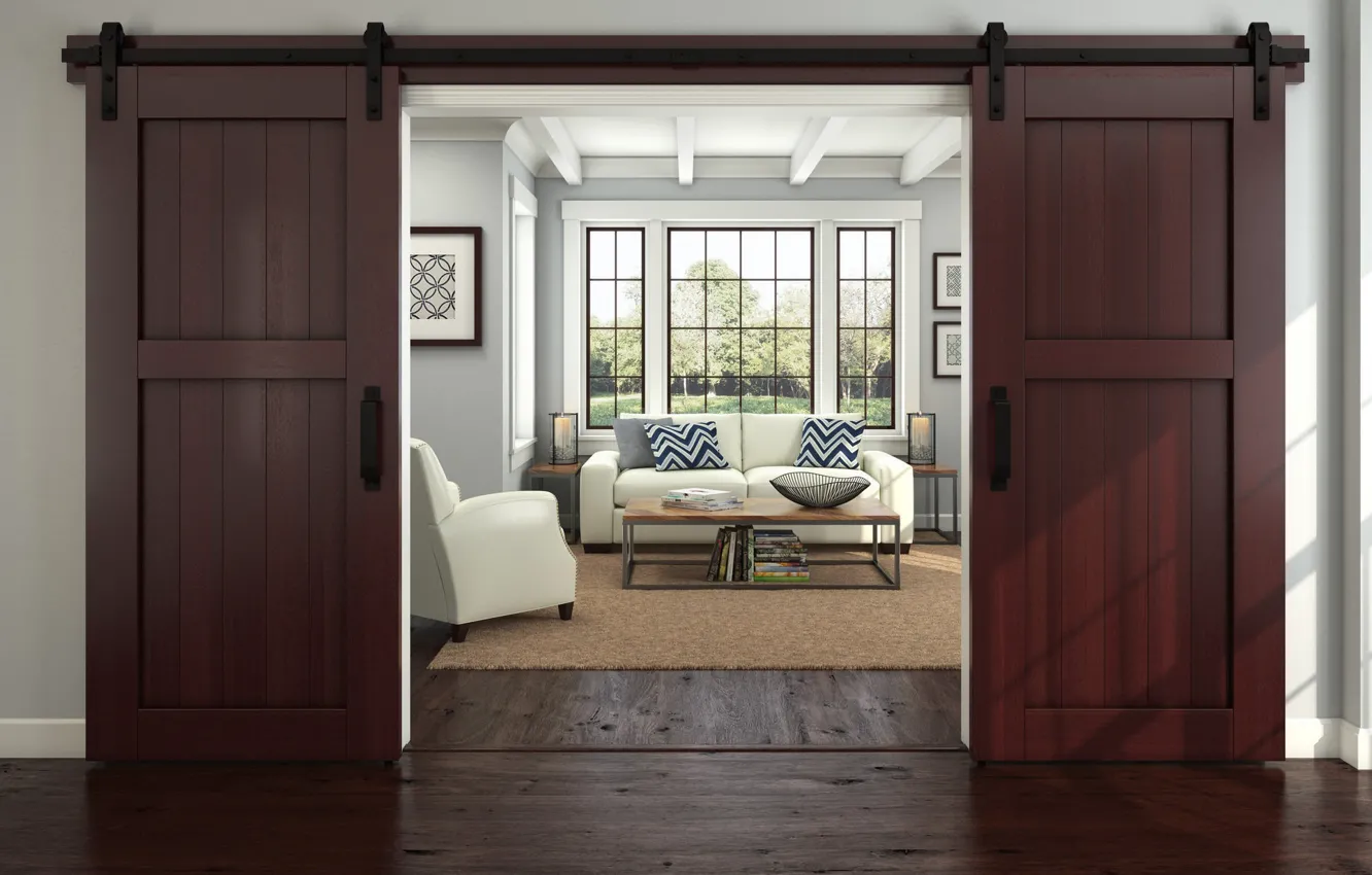 Photo wallpaper room, interior, living room, Modern Barn
