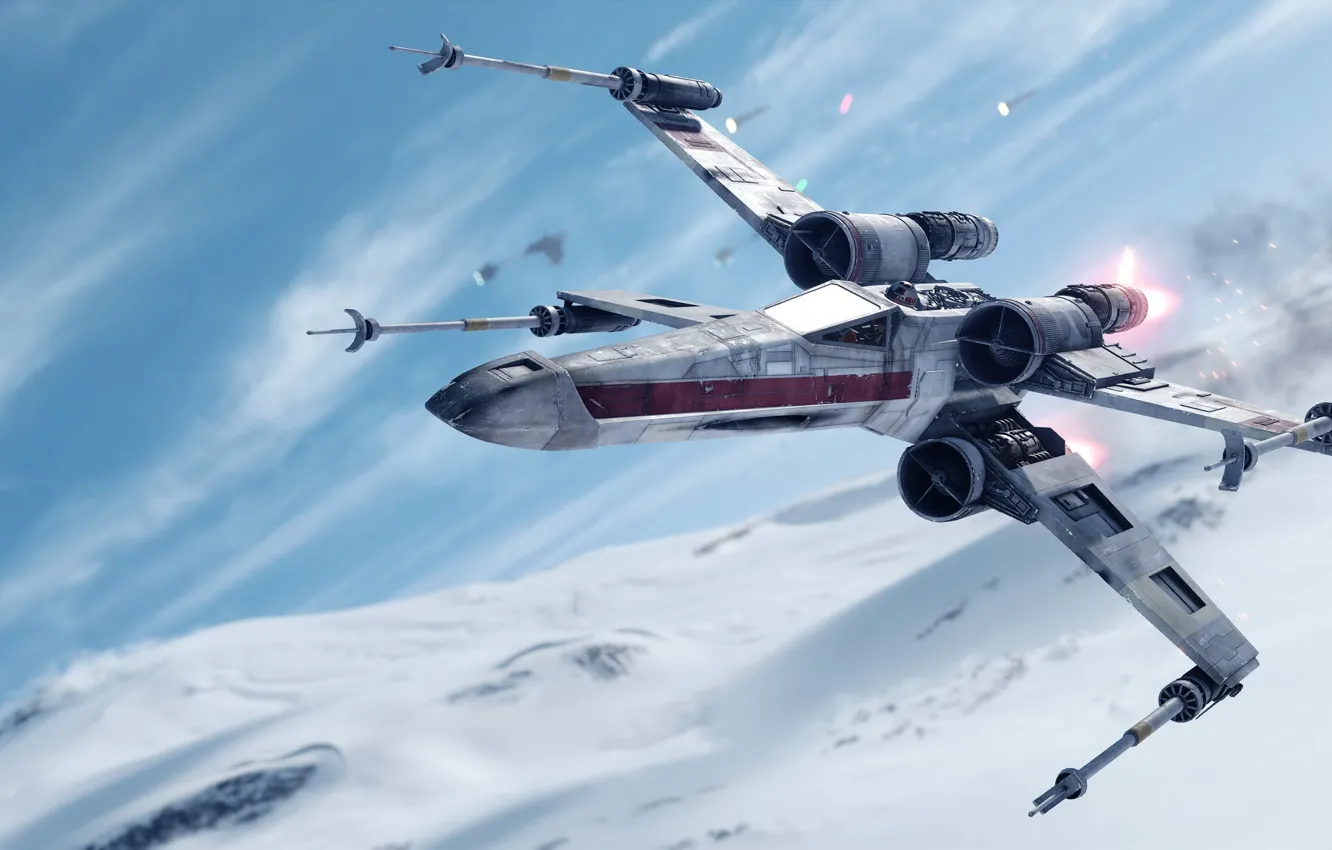 Photo wallpaper game, Electronic Arts, DICE, X-Wing, Hot, star wars battlefront, Hoth, Walker Assault