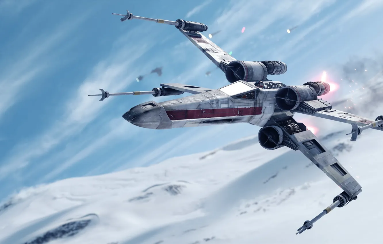 Photo wallpaper the game, Electronic Arts, hot, DICE, X-wing, star wars battlefront, Hoth, Walker Assault