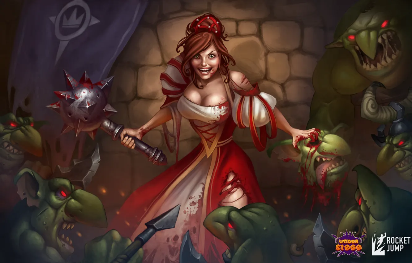 Photo wallpaper blood, monster, princess, Under Siege, Mace