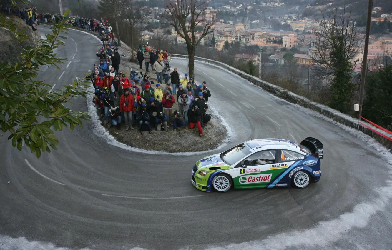 Photo wallpaper Ford, Ford, Focus, Hirvonen, WRC, Rally, Focus, Monte Carlo