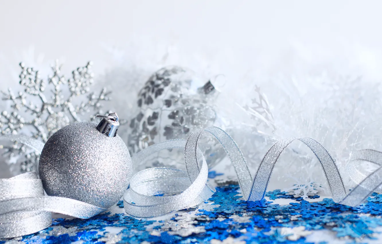 Photo wallpaper balls, New Year, Christmas, braid, merry christmas, decoration, xmas, holiday celebration