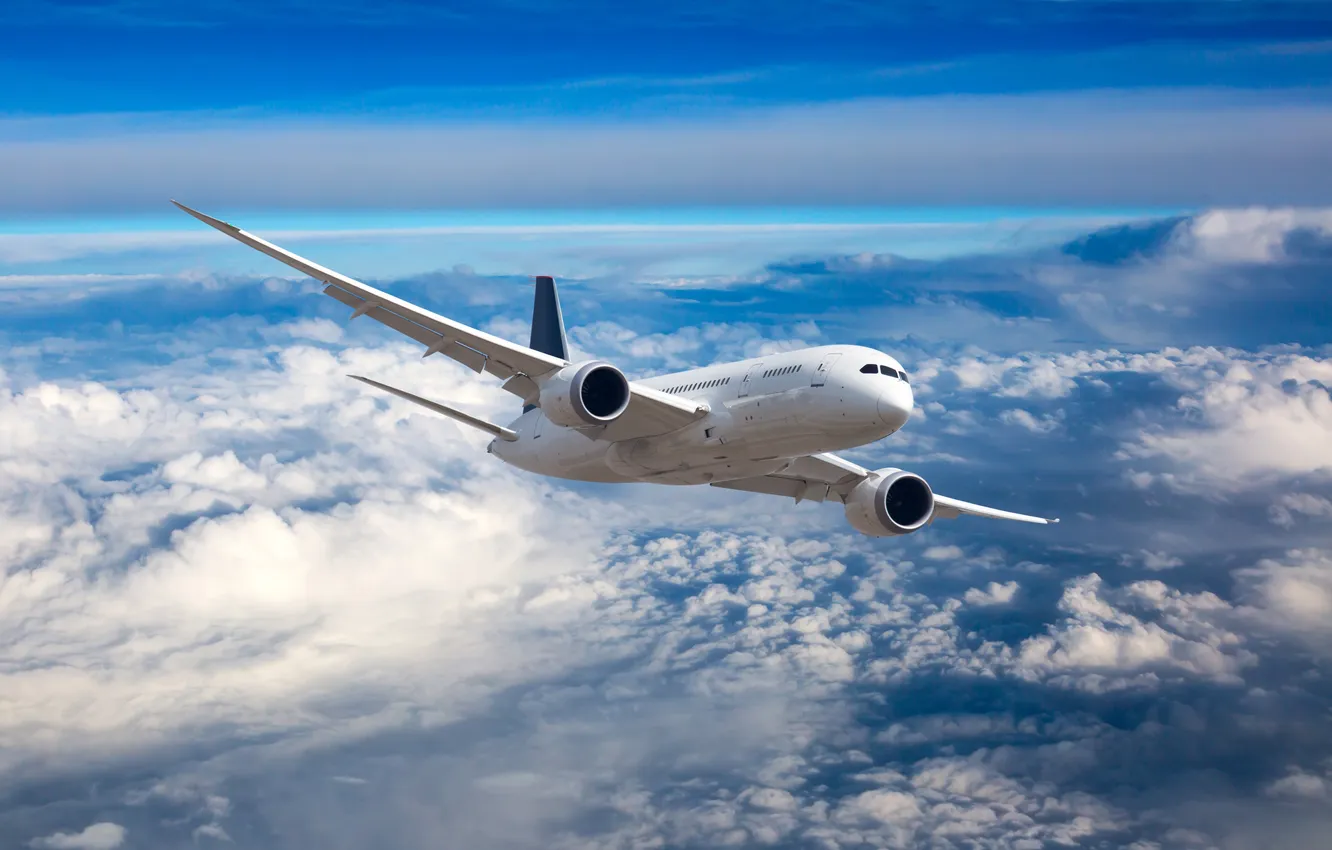Photo wallpaper blue, airplane, boeing, aviation, arrival, cargo, civil, back view
