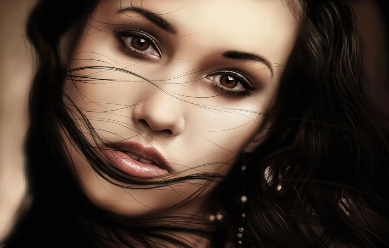 Photo wallpaper eyes, look, face, hair, CARIA