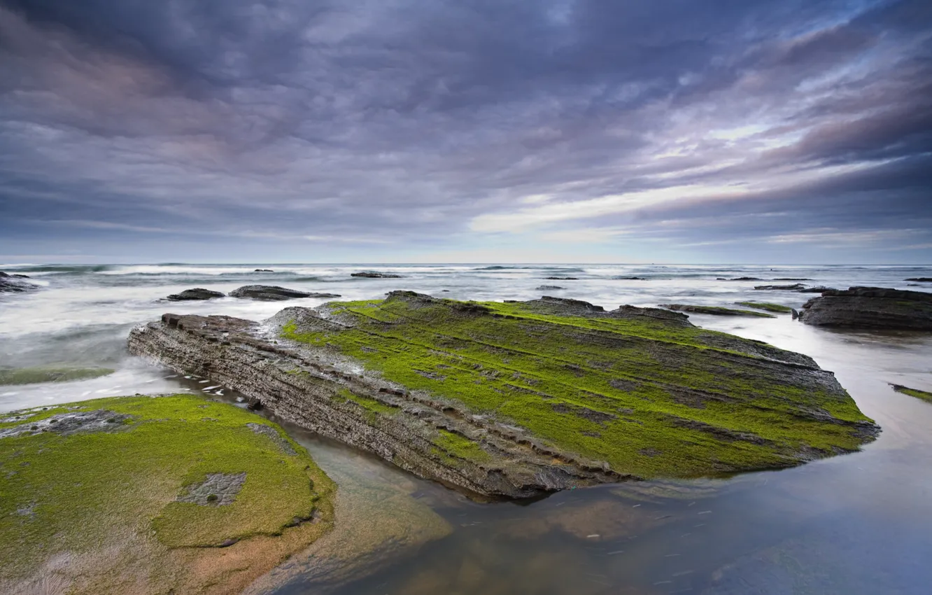 Photo wallpaper sea, the sky, stones