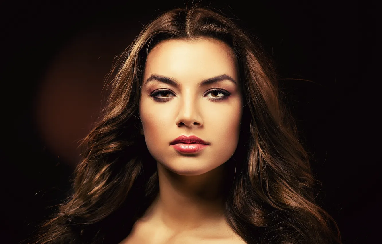 Photo wallpaper girl, hair, girl, brown hair, beautiful, beautiful, beauty, brown eyes