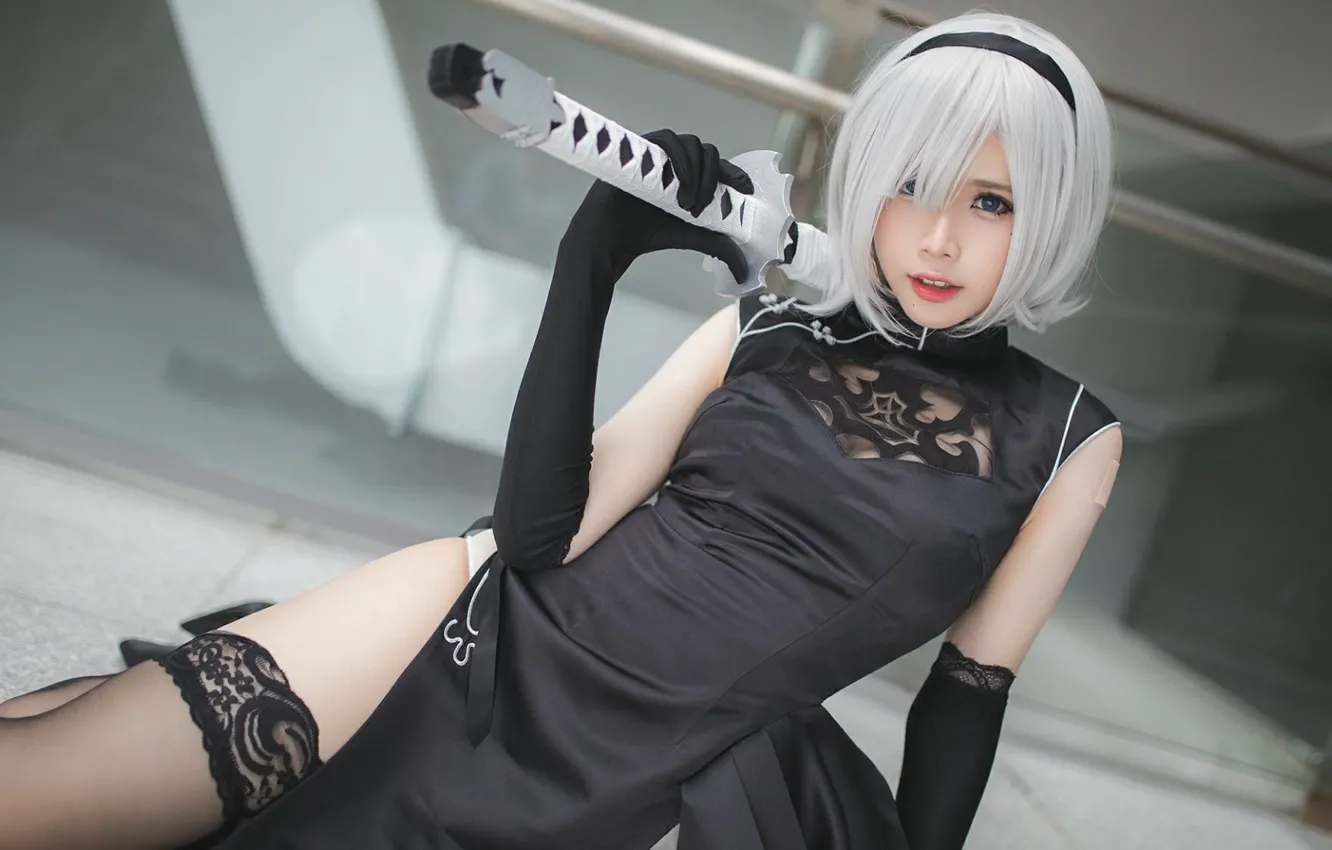 Photo wallpaper girl, stockings, model, cosplay, cosplayer