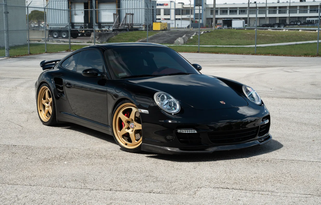 Photo wallpaper 997, Porsche, Porsche 911, Black, Sportcar, HRE Wheels, HRE