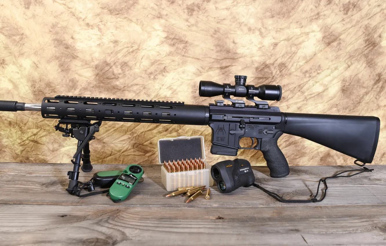 Photo wallpaper optics, assault rifle, fry