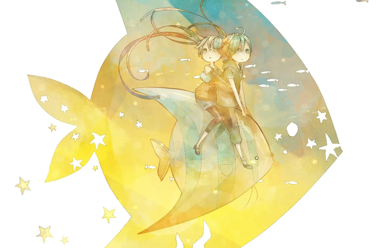 Photo wallpaper fish, anime, Vocaloid, Hatsune Miku
