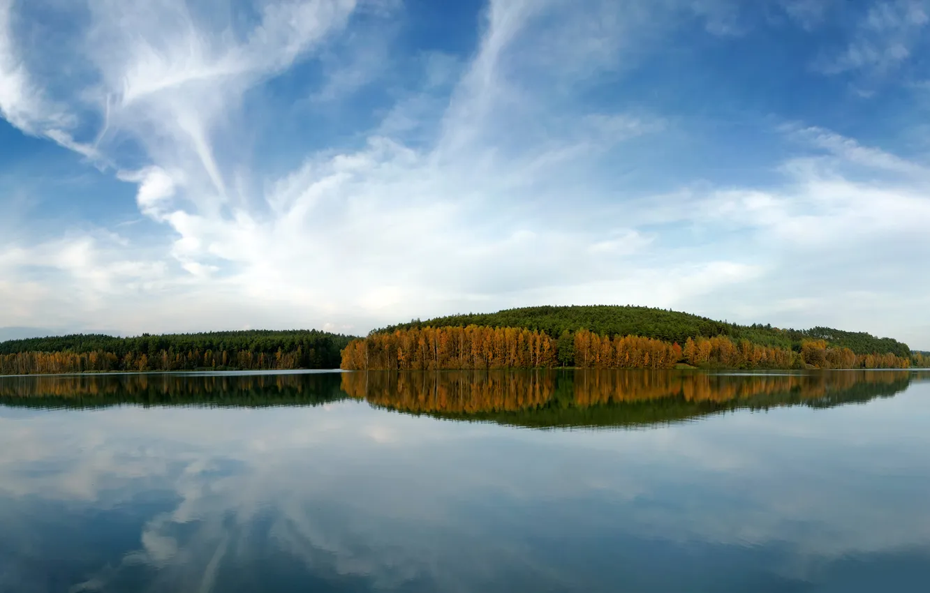 Photo wallpaper the sky, water, trees, nature, lake, photo, Wallpaper, landscapes